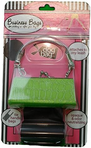 Business Bag Doggie waste bag dispenser (Purse) Lime Green Bundled with 16 Refill Rolls
