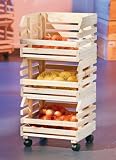 CAISSE EN BOIS SUR ROULETTES “FRUITS”