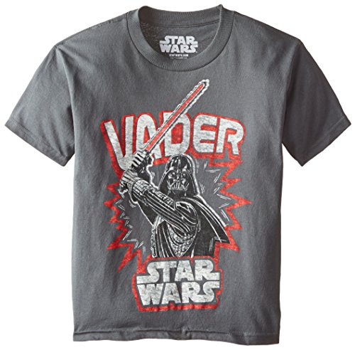 Star Wars Boys' Darth Vader T-Shirt, Charcoal, Medium/10-12