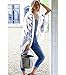 Mansy women's Floral Print Cardigan Beach Cover Up Kimono Blouse Top