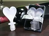 Frosted Resin Heart Shaped Bottle Stopper (Set of 72) - Baby Shower Gifts & Wedding Favors