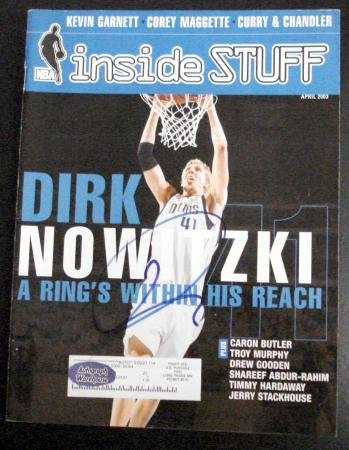 Dirk Nowitzki Autographed/Hand Signed Inside Stuff Basketball Magazine (Dallas Mavericks)