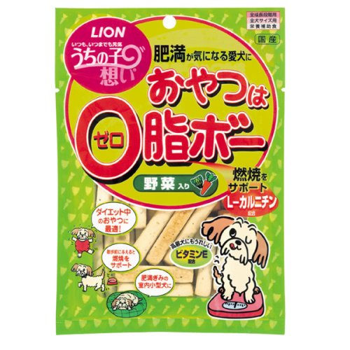 ライオン うちの子想いおやつは0脂ボー野菜入り 80ｇ
