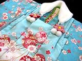 ★着物美人 ★七五三子供着物 被布セット 3-5歳【水＆白 桜手毬！】a503208★ 着物 5歳