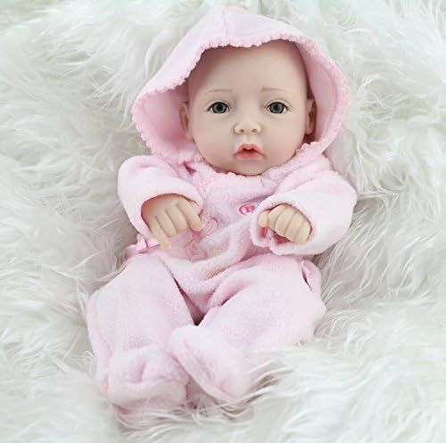 Kerchair 10 Inches Mini Full Vinyl Reborn Baby Dolls for Girls Lifelike Hobbies Real Looking Baby Dolls Toys Girl and Boy (Girl)