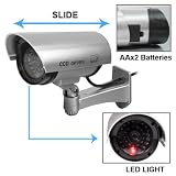 Camera de Surveillance Factice,LED rouge, étanche,argent Image du produit