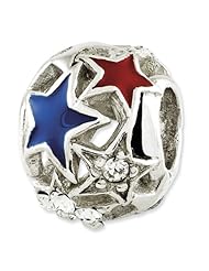 Sterling Silver Reflections Enameled Stars Bead