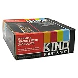 Kind Fruit And Nut Bars Sesame And Peanuts with Chocolate -- 12 Bars