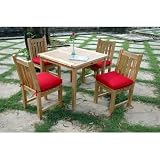 Bahama 5 Piece Square Dining Table Set with Classic Chair