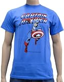 Captain America Retro Style T-Shirt Royal, L