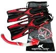Kapitol Reef Scuba Diving Snorkeling Dive Gear Silicone Mask with 100% Dry Snorkel and Open Heel Fins Flippers, (Includes Free Carry Mesh Bag)