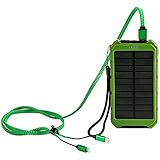 Solar Charger Eco-daily with 10000mah Dual USB Solar Charger Waterproof Solar Power Bank / Backup Battery Charger for Android Cell Phone, Solar Power Bank for Iphone 6 Ipad Green
