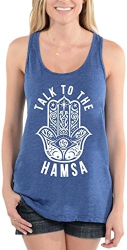 Talk To The Hamsa - Oversized Racerback Tank