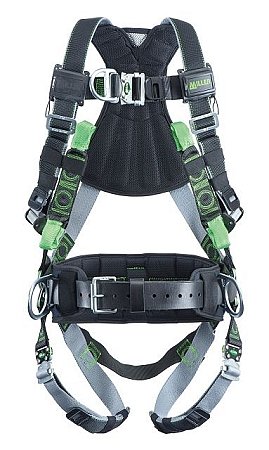 Miller RDTFDSL-QC-DP/UBK Revolution Harness with DualTech Webbing, Front D-Ring, Suspension Loop, Side D-Rings and Pad and Quick-Connect Leg Buckles, Black, Universal Size (Large/XL)