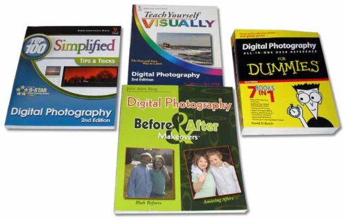 Digital Photography - 4 Book Set - RRP: £69.96 (Digital Photography Makeovers, Digital Photography: Top 100 Simplified Tips and Tricks, Teach Yourself Visually Digital Photography, Digital Photography All-in-one Desk Reference for Dummies)