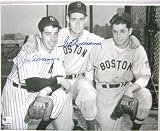 Trio Joe (& Dom) DiMaggio & Ted Williams Double Signed 8x10 Black & White Photograph and Certificate of Authenticity