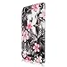 Cellularvilla Wallet Case for ZTE Boost MAX N9520 Pu Leather Wallet Card Flip Open Pocket Case Cover Pouch (Black Pink Flower)