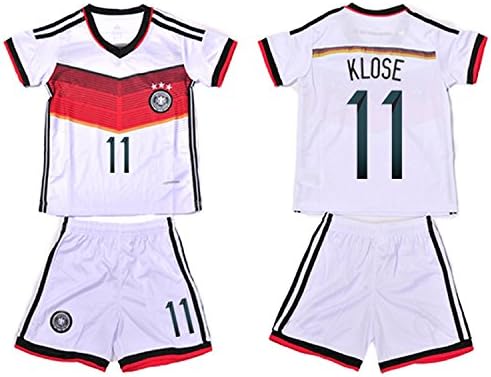 Germany Soccer Jersey Training Sport Shirt Costume with 11 Letter for Kids White XL