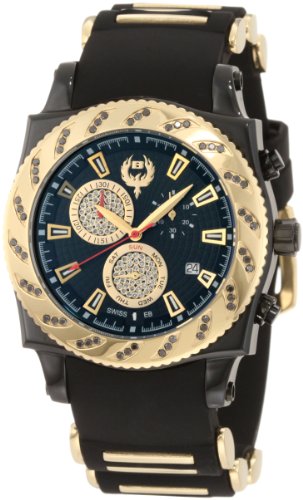 Brillier Men's 01.1.2.1.11.6 Chronograph Method Air Black IP Gold-Tone Rubber Watch