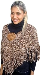 Handmade Alpaca Shawl - Bronze Confetti (Reseved for Mrs. Jensen)