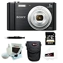 Sony Cyber-shot DSC-W800 DSCW800/B DSCW800B Point and Shoot Digital Still Camera (Black) + Focus Camera Case + Sony 16GB Memory Card + Accessory Kit