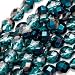 Czech Fire Polish Beads 8mm Round Aqua Azuro Vitrail (25 Beads)