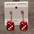 5mm to 16mm Dice Dangler Earrings, Translucent Red w/ White