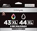 Lexmark 43XL & 44 XL Pack Color and Black High Yield Print Cartridges