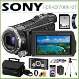 Sony HDR-CX700V HDR-CX700 HDRCX700 HDRCX700V 1080p High Definition 96GB Handycam Camcorder with Wide Angle G-Lens and 3-inch Touch-Screen + 16GB Card + Sony Case + Extra Sony NPFV70 Battery + Deluxe Accessory Kit