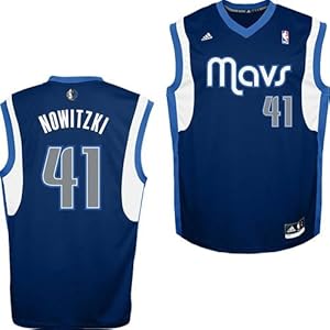 NBA Dallas Mavericks Dirk Nowitzki #41 Youth Replica Alternate Jersey, Navy, Small