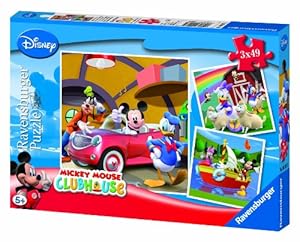 Ravensburger-09247 - Mickey Mouse Clubhouse, premium puzzle, 3X49 pièces, pour enfants à partir de 4ans