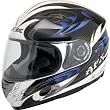 AFX Dare Adult FX-90 Street Racing Motorcycle Helmet w/ Free B&F Heart Sticker Bundle - Blue/Pearl White
