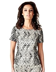 Per Una Speziale Cotton Rich Feather Print Top