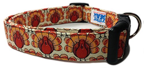 Adjustable Dog Collar in Holiday Thanksgiving Turkeys (Handmade in the U.S.A.- Fast Shipping)