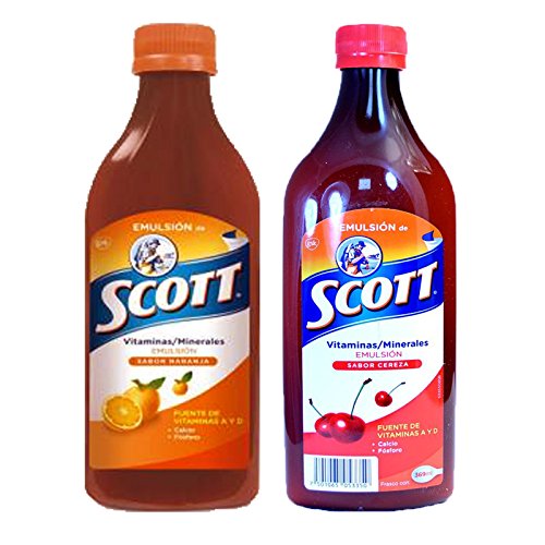 Scott Emulsion Cherry and Orange Flavor. Vitamin Supplement Rich in Cod Liver Oil, Vitamins a and D, Calcium and Phosphorus Scott Emulsion Cherry and Orange Flavor. Vitamin Supplement Rich in Cod Liver Oil, Vitamins a and D, Calcium and Phosphorus