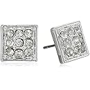 Napier "Modern Glitz" Gold-Tone and Crystal Pave Post Button Earrings