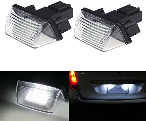 HYTRADING 2 X 18-SMD 3528 No Error Free Car Auto LED License Plate Light Lamps Number Lights For Peugeot 206 207 306 307 406 407 Citroen C3 C3 Ii C3
