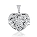 Bling Jewelry Sterling Silver Vintage Pave Heart Locket Pendant