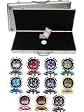 Casino Aces Laser 14gm Clay 500 Chip Poker Set - With Aluminum Case