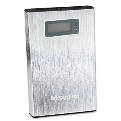 Maxxlite 10000mAh Dual USB with LCD Display Power Bank Silver