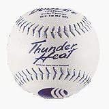 12 Thunder Heat WT12 Leather Blue Stitch Softballs (White) from Dudley - 1 Dozen