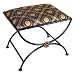 Grace Arcadian Arch Wrought Iron Bench, 20in, Figurine Fabric, Antique Bronze Finish