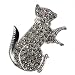 STERLING SILVER BROOCH 33X32mm - Marcasite