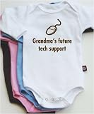 Grandma's future tech support long sleeve baby bodysuit / onesie - chocolate brown