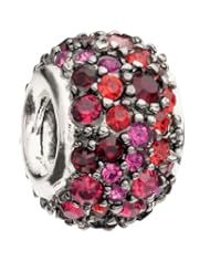 Authentic Chamilia Charm "Jeweled Kaleidoscope" Red & Black Swarovski JC-6D (RETIRED)