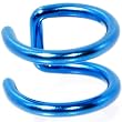 Illusion 2-Ring Blue Titanium Non Pierced Clip On Closure Ring