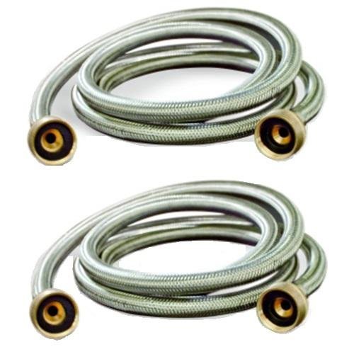 Washing Machine Hoses Burst Proof 6 Ft Stainless Steel Braided 2 Pack