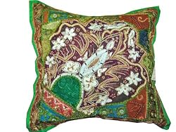 Decorative Chair Cushion Covers Green Beaded Floor Pillows