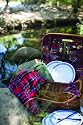 Highlander Bombay Picnic Basket Complete Red Tartan - Picnic Time #301-55-401