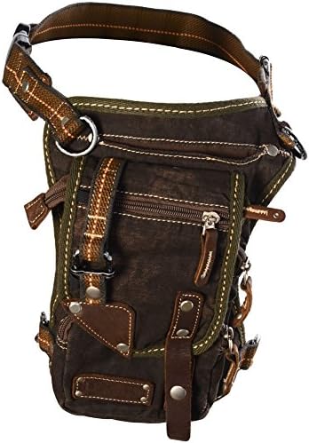 Ukoala Joker Hands-free Bag Drop Leg Waist Straps, Unisex, Canvas w Leather Accents